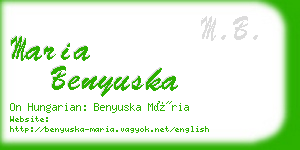 maria benyuska business card